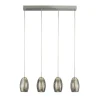 LED Hängelampe Rauchglas 4-flammig B: 75,5 cm 3000 K
