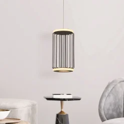 LED Hängelampe rund Ø 16 cm Schwarz Weiß 3000 K