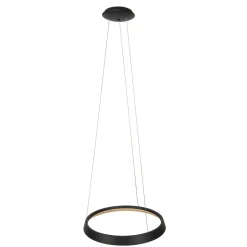 LED Hängelampe rund Schwarz B:60 cm 50 W 2700 K elegant