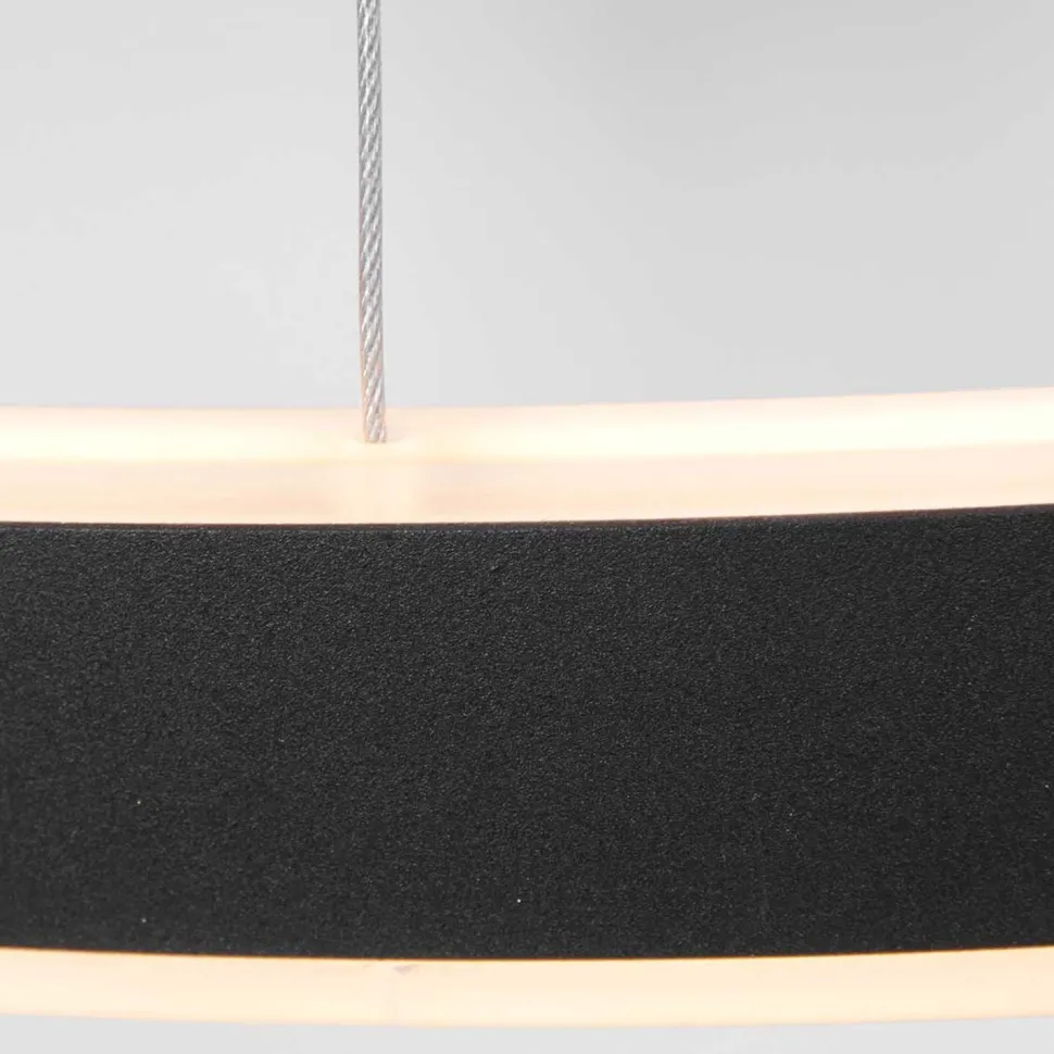 LED Hängelampe Schwarz Ø60 cm rund 42 W 2700 K stilvoll