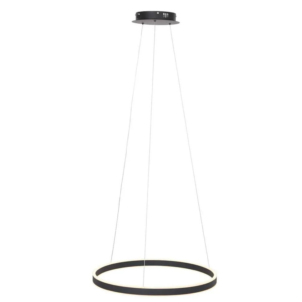 LED Hängelampe Schwarz Ø60 cm rund 42 W 2700 K stilvoll