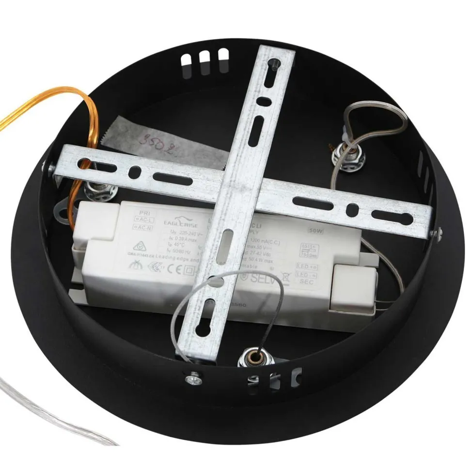 LED Hängelampe Schwarz Ø60 cm rund 42 W 2700 K stilvoll