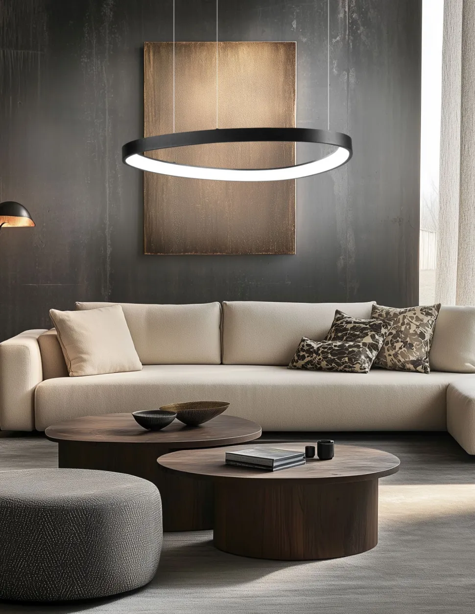 LED Hängelampe Schwarz Ring B:65 cm 3000/4000/6500 K