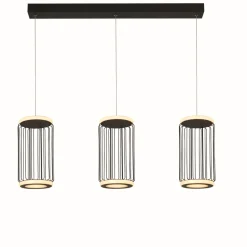 LED Hängelampe Schwarz Weiß Metall 3000 K 996 lm B: 90 cm