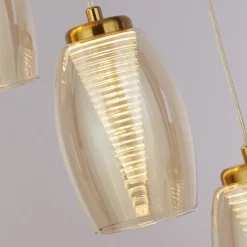 LED Hängeleuchte Ø 35 cm H: max. 1,5 m Bronze Creme 3000 K