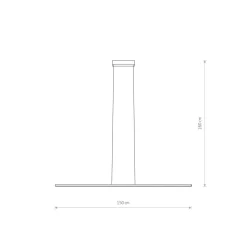 LED Hängeleuchte 3000 K 1150 lm Schwarz B; 150 cm länglich
