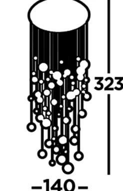 LED Hängeleuchte D: 140 cm in Chrom Kupfer Messing