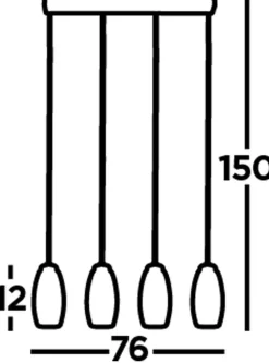 LED Hängeleuchte Glas B: 75,5 cm H: max. 150 cm verstellbar