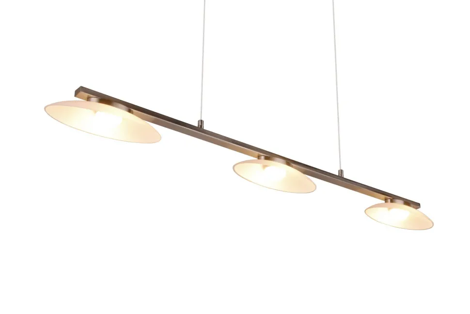 LED Hängeleuchte Metall Glas Nickel 3-flammig 102 cm