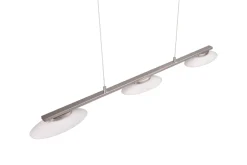 LED Hängeleuchte Metall Glas Nickel 3-flammig 102 cm