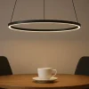LED Hängeleuchte Metall Ring Ø 45 cm Schwarz 4000 K 600 lm