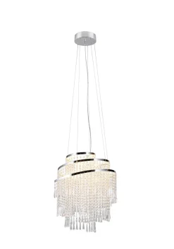 LED Hängeleuchte mit Fernbedienung dimmbar Chrom Acryl