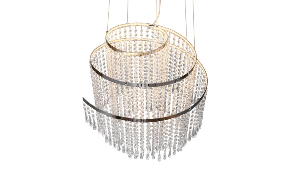 LED Hängeleuchte mit Fernbedienung dimmbar Chrom Acryl