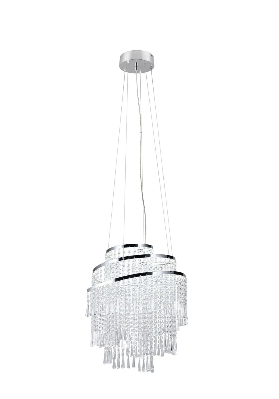 LED Hängeleuchte mit Fernbedienung dimmbar Chrom Acryl