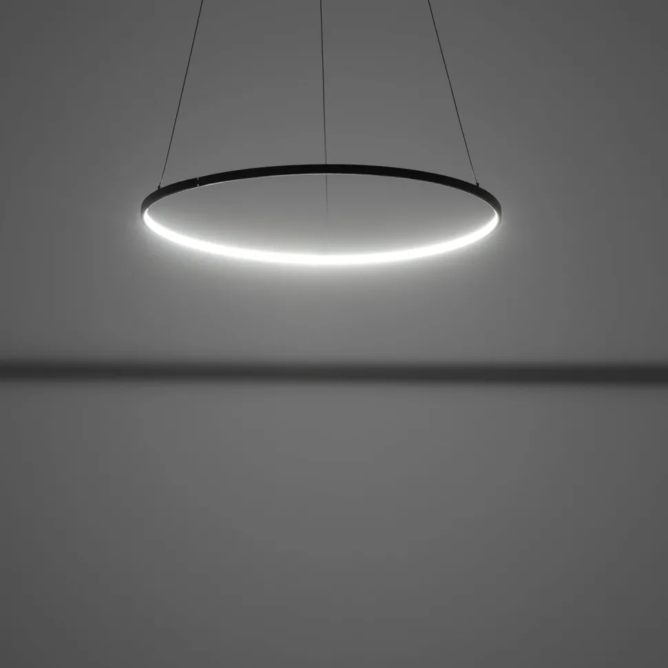 LED Hängeleuchte Ring Ø 60 cm Schwarz 2700 K 660 lm Metall