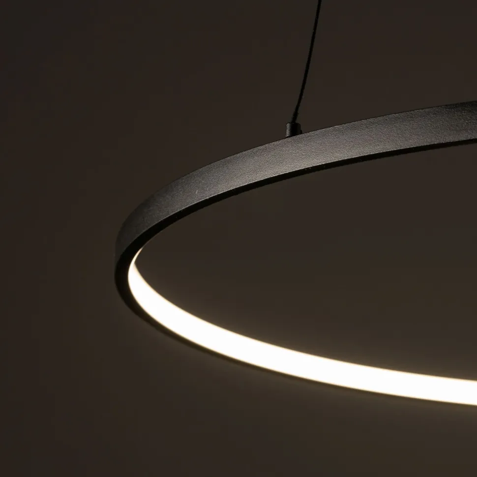LED Hängeleuchte Ring Ø 60 cm Schwarz 2700 K 660 lm Metall