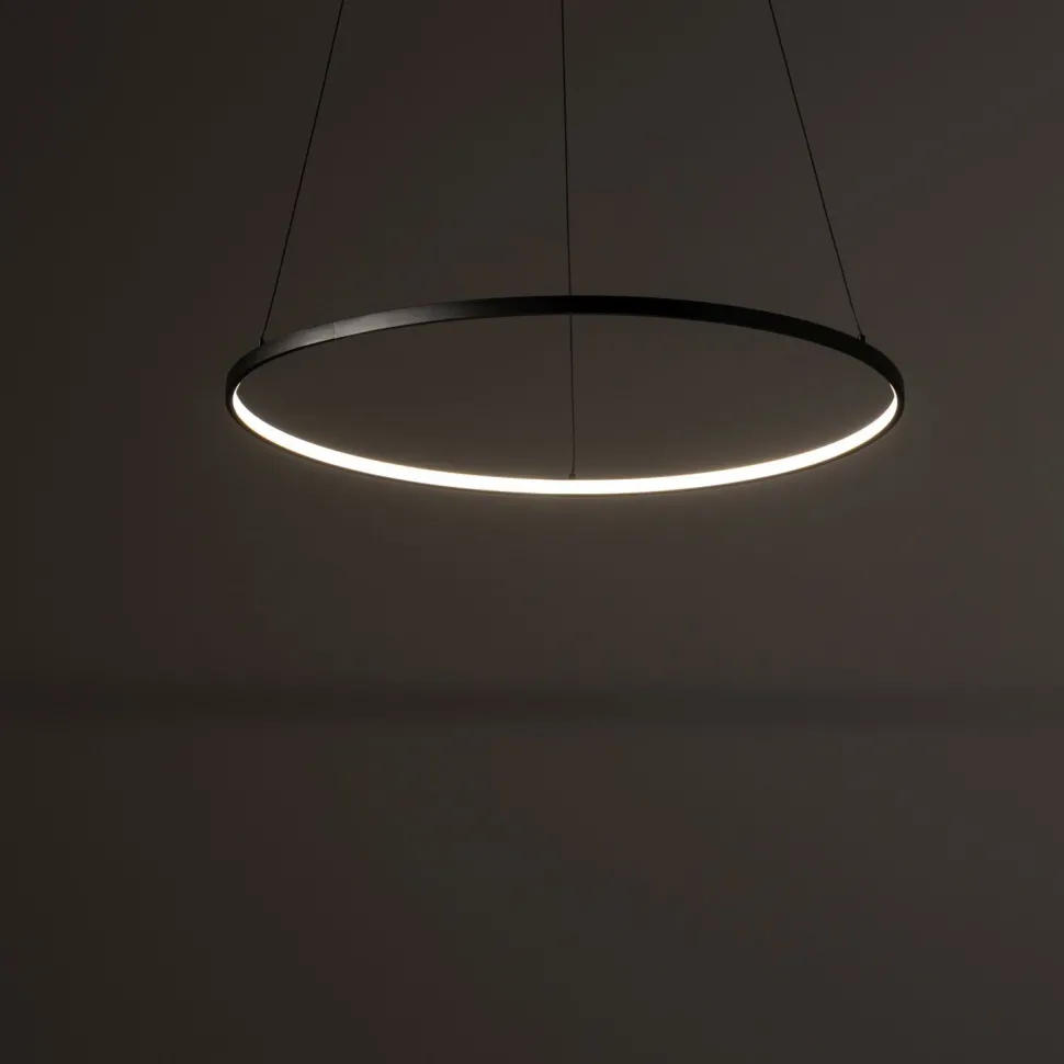 LED Hängeleuchte Ring Ø 60 cm Schwarz 2700 K 660 lm Metall