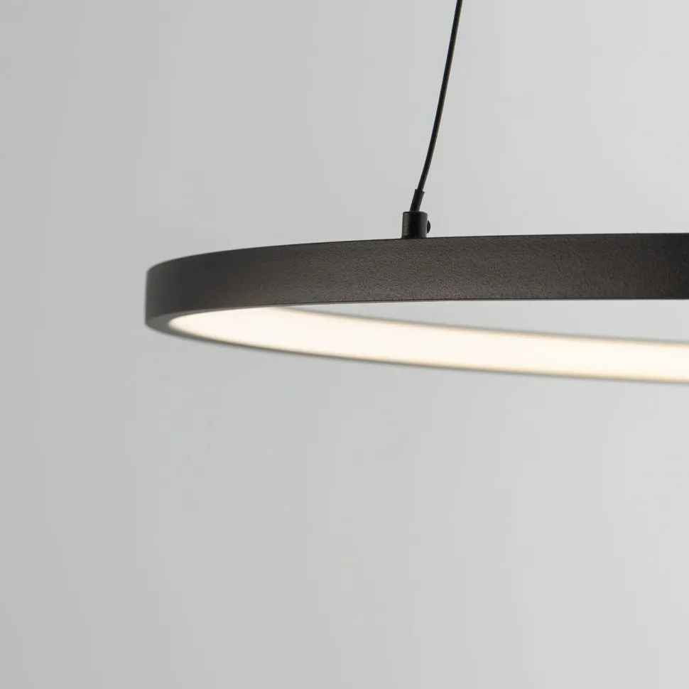 LED Hängeleuchte Ring Ø 60 cm Schwarz 2700 K 660 lm Metall