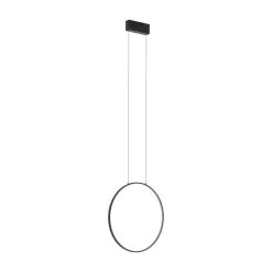 LED Hängeleuchte Ring Ø 45 cm Schwarz 4000 K 600 lm Metall