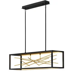 LED Hängeleuchte Schwarz Gold 113 cm lang 3000 K verstellbar
