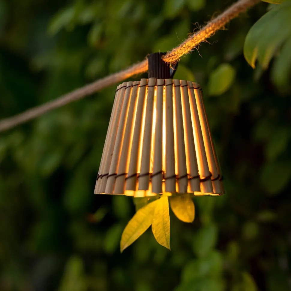 LED Lichterkette mit Stecker 5m IP44 2200K Bambus Outdoor