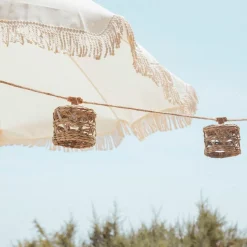 LED Lichterkette Solar 5 m IP44 Jute Seegras 2700 K Outdoor