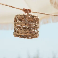 LED Lichterkette Solar 5 m IP44 Jute Seegras 2700 K Outdoor