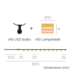LED Lichterkette Solar 5 m IP44 Jute Seegras 2700 K Outdoor