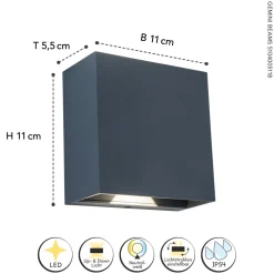 LED Outdoor Wandleuchte Aluminium 4000 K IP54 Up Down