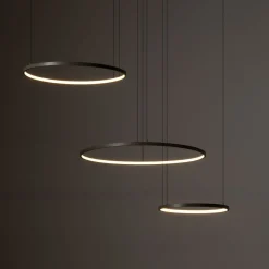 LED Pendelleuchte Aluminium Seidenolive 45 W 3-flammig