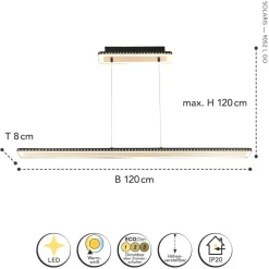 LED Pendelleuchte Aluminium Gold Schwarz 3000 K 120 cm