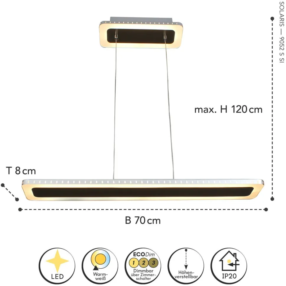 LED Pendelleuchte Aluminium Edelstahl Schwarz 3000 K