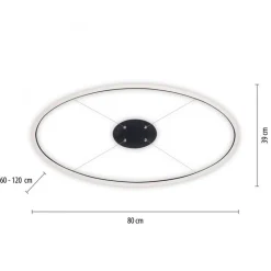 LED Pendelleuchte Anthrazit oval 3000 K L:80 cm dimmbar