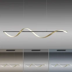 LED Pendelleuchte Anthrazit Messing Fernbedienung 24 W