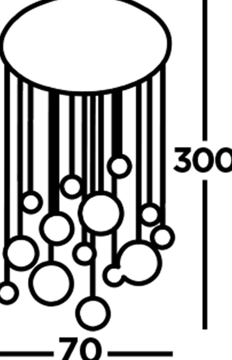 LED Pendelleuchte D: 70 cm in Chrom Kupfer Messing
