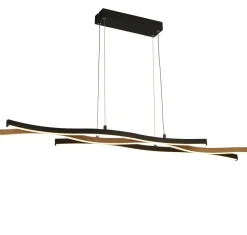 LED Pendelleuchte dimmbar Schwarz Metall 108 cm Wellen