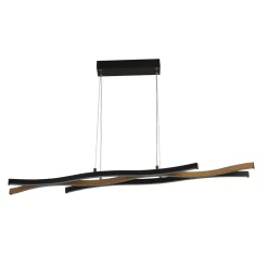 LED Pendelleuchte dimmbar Schwarz Metall 108 cm Wellen