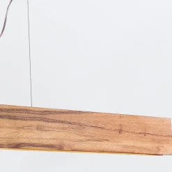 LED Pendelleuchte Holz Furnier Teak 3000 K 127 cm lang