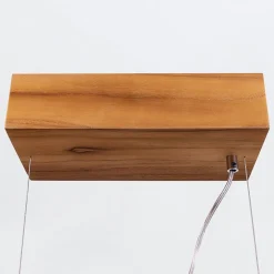 LED Pendelleuchte Holz Furnier Teak 3000 K 127 cm lang