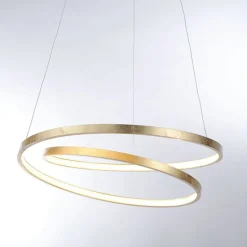LED Pendelleuchte in Blattgold B:55 cm 4000 lm dimmbar