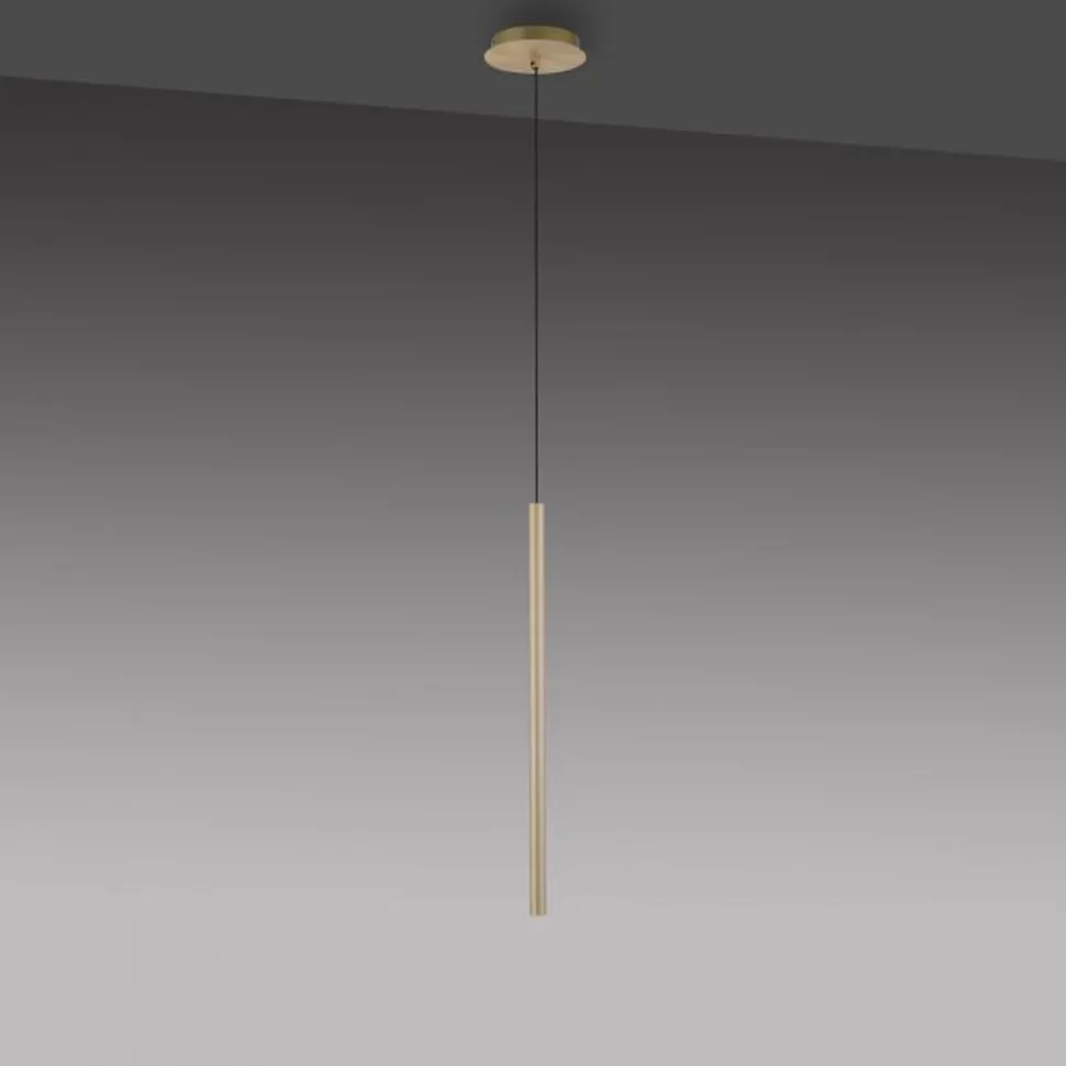 LED Pendelleuchte in Messing Metall Ø2,5 cm 4 W dimmbar