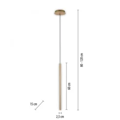 LED Pendelleuchte in Messing Metall Ø2,5 cm 4 W dimmbar