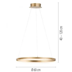 LED Pendelleuchte in Messing dimmbar 3000 K Ø60 cm Ring
