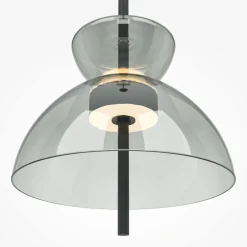 LED Pendelleuchte Metall Rauchglas H: max. 348 cm BRUNO