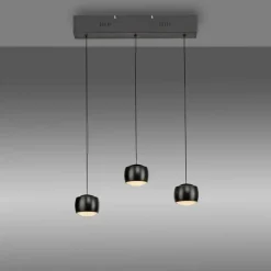 LED Pendelleuchte Metall warmweiß 60 cm 800 lm Schwarz