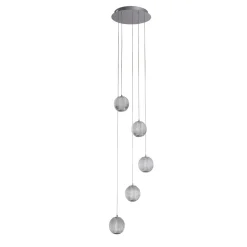 LED Pendelleuchte Metall 5-flammig 21 W L:30 cm Chrom
