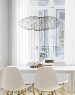 LED Pendelleuchte Metall Schwarz 76 cm breit Draht Schirm