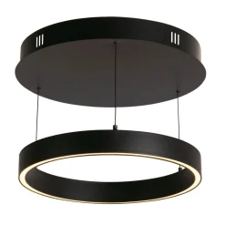 LED Pendelleuchte Metall Schwarz rund Ø 44 cm Ring