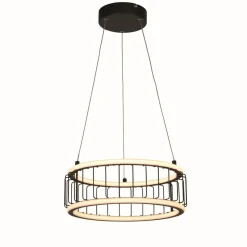 LED Pendelleuchte Ring Ø 38 cm Schwarz Weiß 3000 K 1976 lm