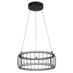 LED Pendelleuchte Ring Ø 38 cm Schwarz Weiß 3000 K 1976 lm